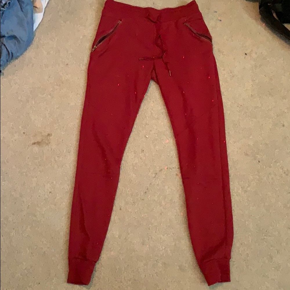 maroon joggers